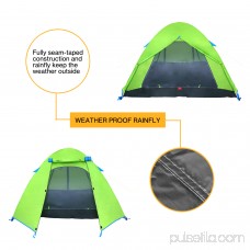 WEANAS 3-4 Backpacking Tent Double Layer Large Space for Outdoor Camping LimeGreen